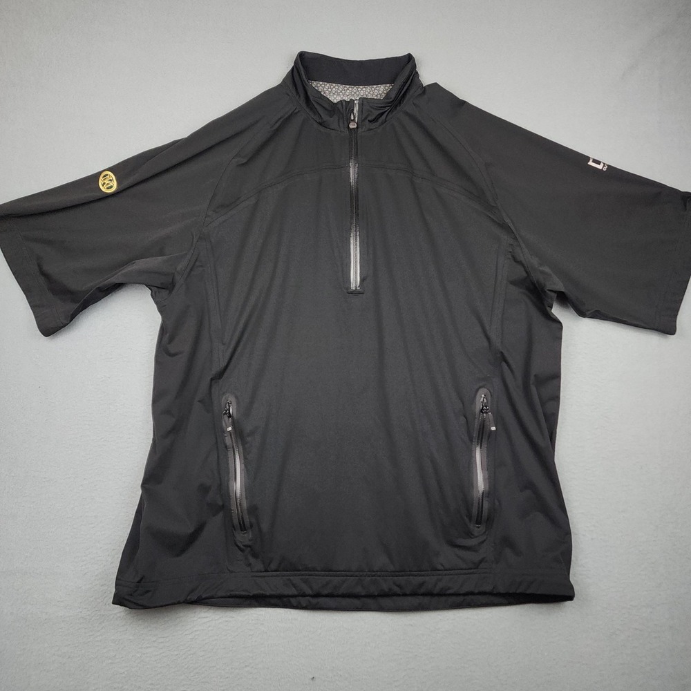 Cutter & Buck WeatherTec Windbreaker Jacket Mens XL Black Short Sleeve Golf